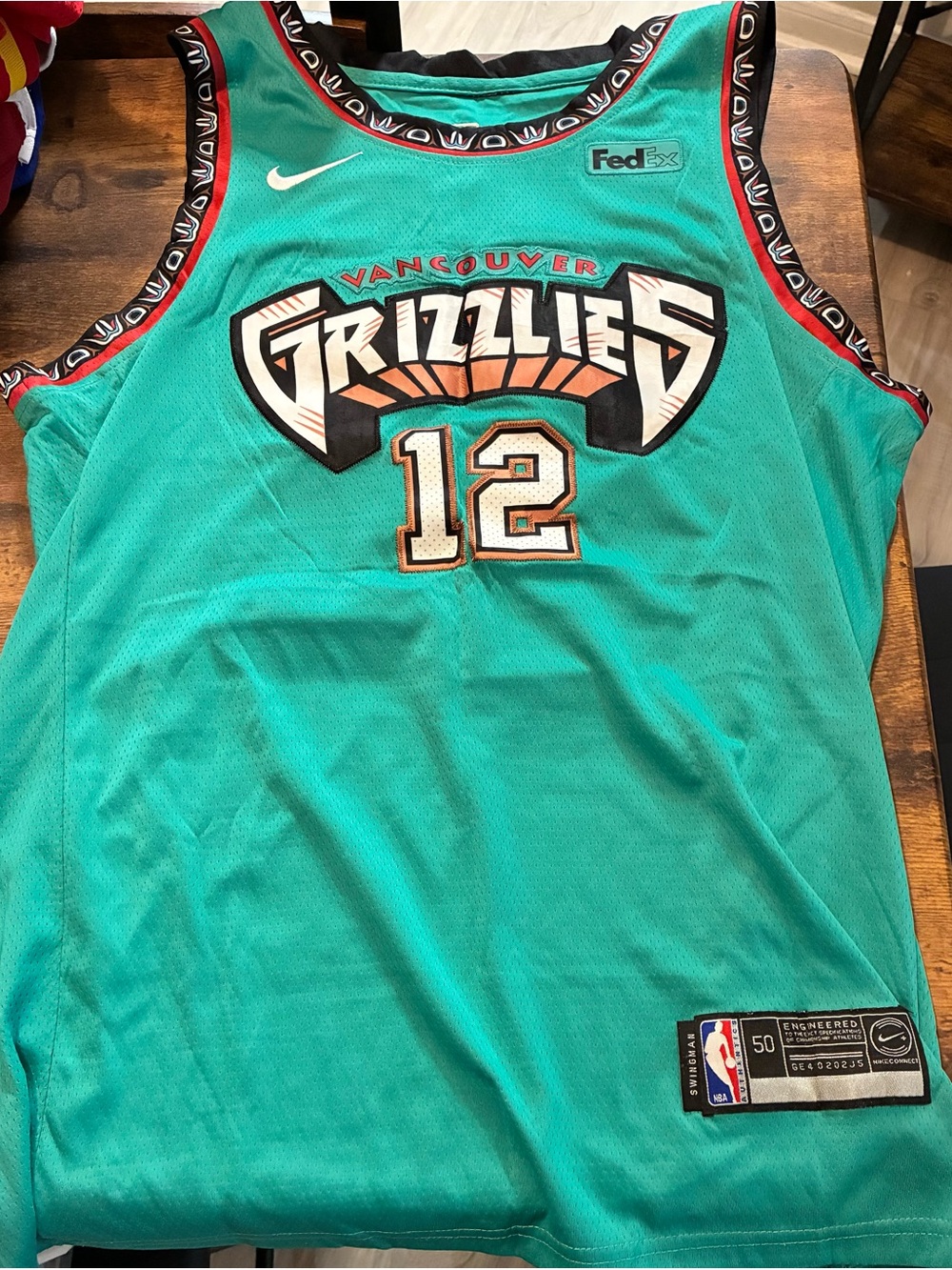 Nike Teal Vancouver Grizzlies #12 Basketball Jersey